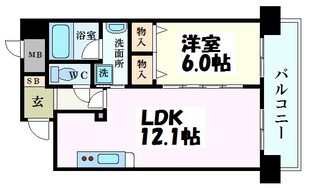 新白島駅 徒歩2分 6階の物件間取画像